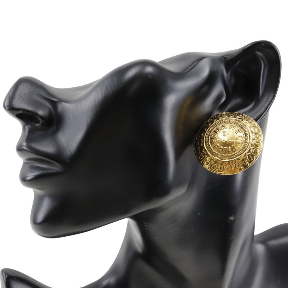 CHANEL Authentic Gold Logo Earrings - Picture 2 of 10